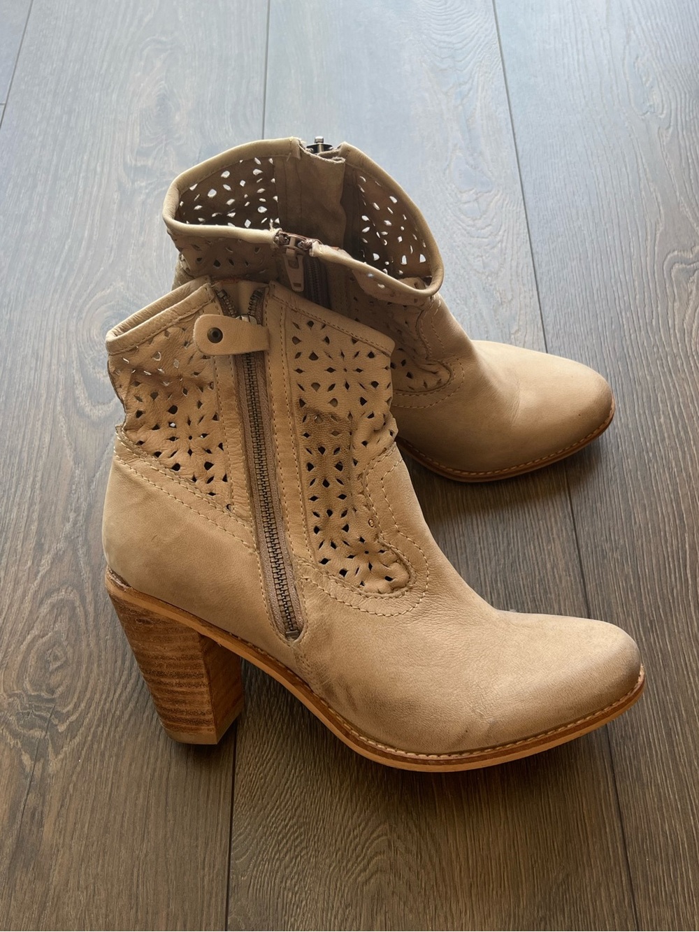 Rebels Perforated Leather Ankle Boots